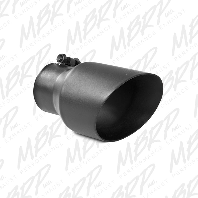 MBRP Universal Tip 4.5in OD 3in Inlet 8in Length Dual Walled Angled Exhaust Tip - Black Secondary image