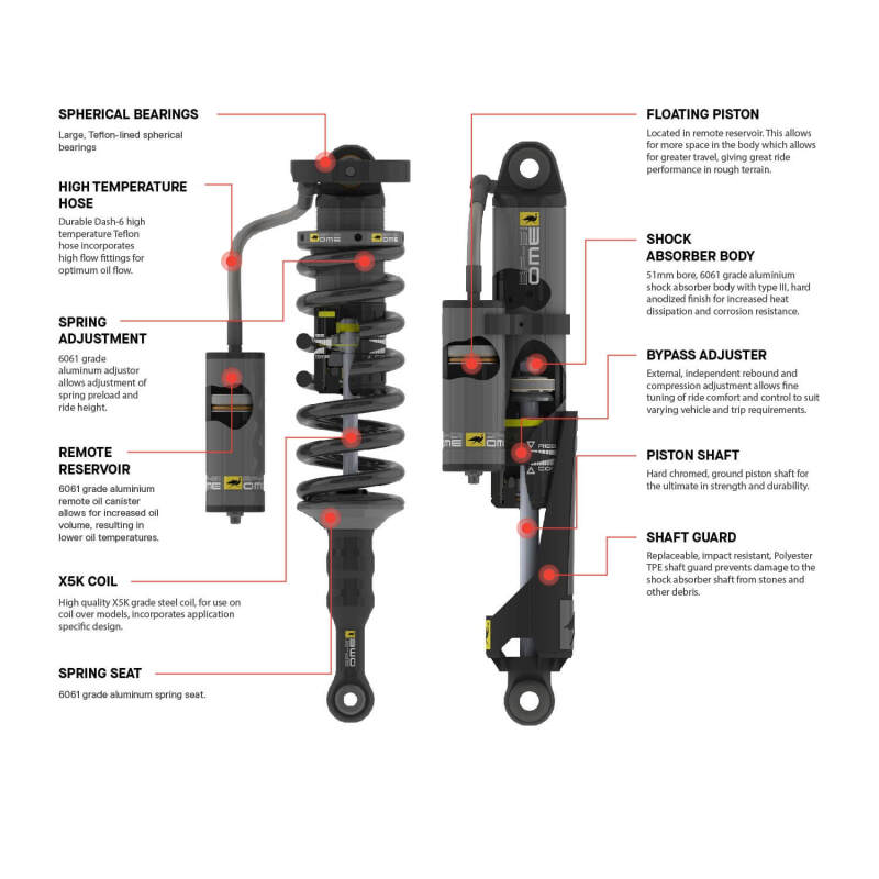 ARB OME 2024+ Toyota Tacoma Front Left Coilover diagram