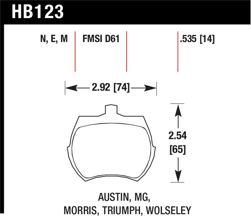 Hawk 66-79 MG Midget / 75-80 Triumph TR7 Blue 9012 Front Race Brake Pads Secondary image