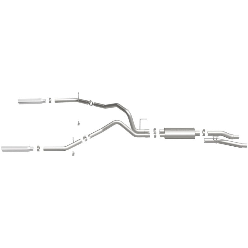 MagnaFlow SYS C/B 09 F-150 EC-CC/SB dual splt exhaust system parts layout