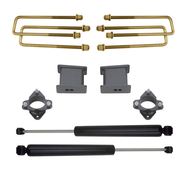 MaxTrac 07-16 GM C1500 2WD w/Cast Steel Susp. 3in Rear Lift Kit components including strut spacers and shocks.