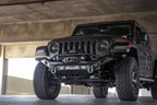 DV8 Offroad 07-18 Jeep Wrangler JK / 18-23 Wrangler JL / 20-23 Gladiator JT MTO Series Front Bumper on off-road vehicle