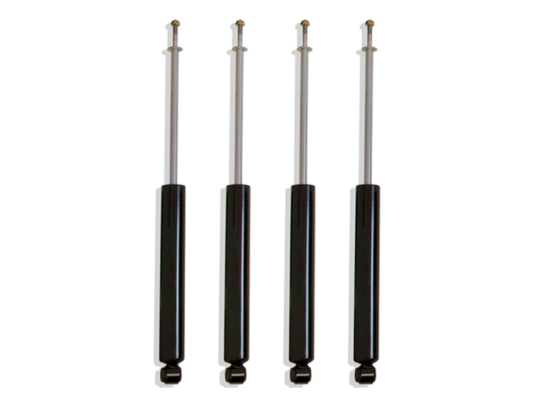 MaxTrac 14-18 RAM 2500 4WD 6in Front & 3in Rear Shock Absorbers set of 4 for offroad performance upgrades.