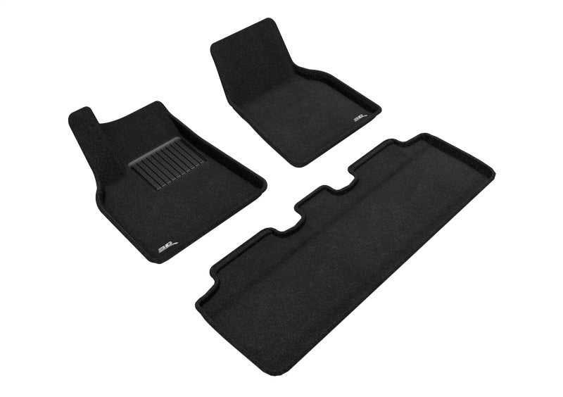 3D MAXpider 21-22 Tesla Model Y Elegant 1st 2nd Row - Floor Mat Set (Black) for premium interior protection Main image