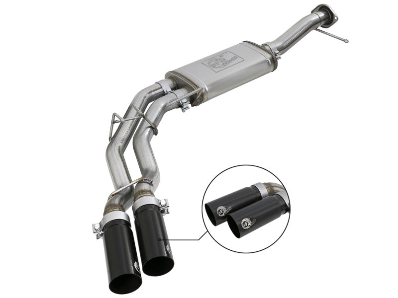 aFe Rebel Series Exht 3in SS Middle Side Exit CB w/ Black Tips 11-14 Ford F150 Ecoboost V6 3.5L (tt) Secondary image