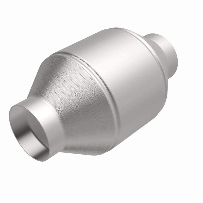 MagnaFlow Conv Univ 2.5in Inlet/Outlet Center/Center Round 3in Body L x 5in W x 8.75in Overall L - Durable catalytic converter.