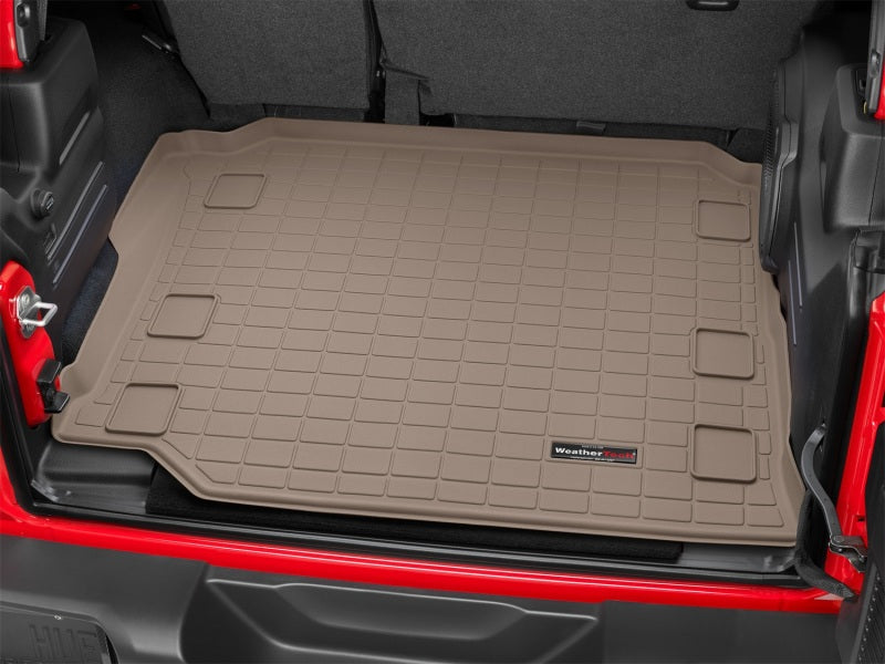 WeatherTech 2018+ Jeep Wrangler Unlimited JL w/Subwoofer Cargo Liners - Tan Secondary image