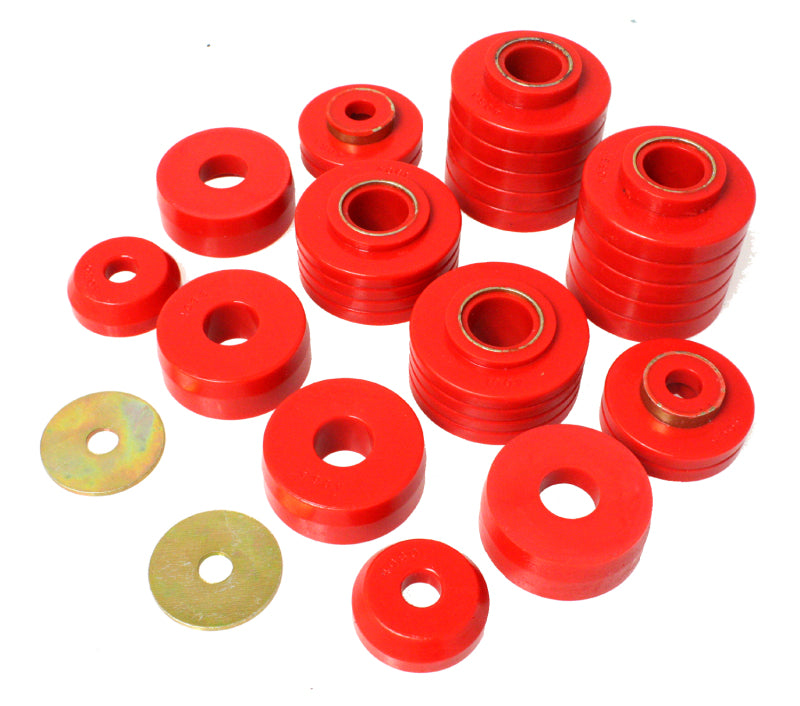 Energy Suspension 80-98 Ford F250/F350 / 80-92 Ford F100/F150 / 85-98 Ford F450 Red Body Mount Set for offroad upgrades