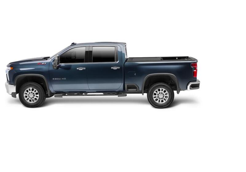 Retrax 2020 Chevrolet / GMC HD 6ft 9in Bed 2500/3500 RetraxONE MX truck side view with strong build and sleek design.