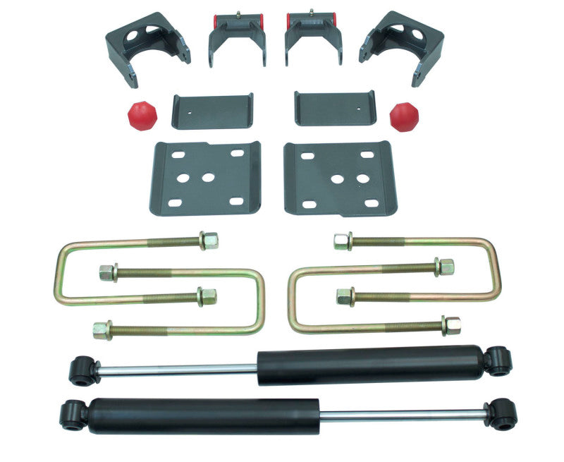 MaxTrac 15-17 Ford F-150 2WD 3.5L V6 EcoBoost/5.0L V8 5in Rear Lowering Flip Kit components and hardware.