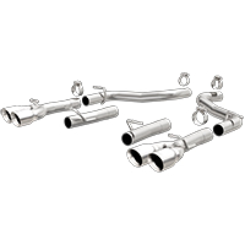 MagnaFlow Axle-Back, SS, 2.5in, Quad Split Rear 3.5in Tip 2015 Dodge Challenger 3.6L V6 exhaust system. Main image