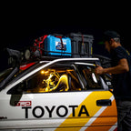 KC HiLiTES Dual Cyclone Dome Light Mount for Roll Cages in use on Toyota.