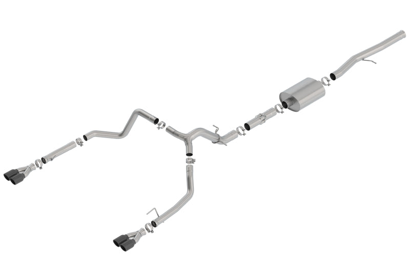 Borla 19 Chevrolet Silverado/GMC Sierra 1500 6.2L SS ATAK Catback Exhaust - Black Chrome Tips Main image
