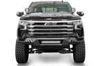 Addictive Desert Designs2022+ Chevrolet Silverado 1500 Black Label Front Bumper with LED lights for trucks.
