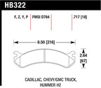 Hawk Chevy / GMC Truck / Hummer Super Duty Street Front Brake Pads dimensions and specifications