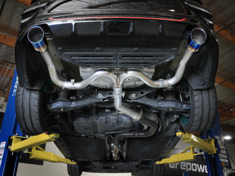 aFe Takeda 20-21 Kia Forte GT 1.6L (t) 3in to 2.5in SS Axle-Back Exhaust System w/ Blue Flame Tips Secondary image