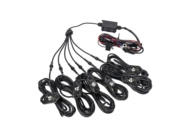 KC HiLiTES C-Series RGB LED Rock Light Kit (Incl. Wiring) - Set of 6, offroad lighting and electrical accessories.