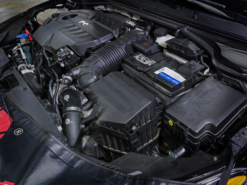aFe 22-23 Hyundai Kona N L4 2.0L (t) BladeRunner Aluminum Hot and Cold Charge Pipe Kit - Black Secondary image