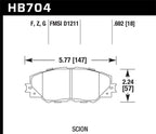 Hawk 06-16 Toyota RAV4 HPS 5.0 Front Brake Pads diagram.