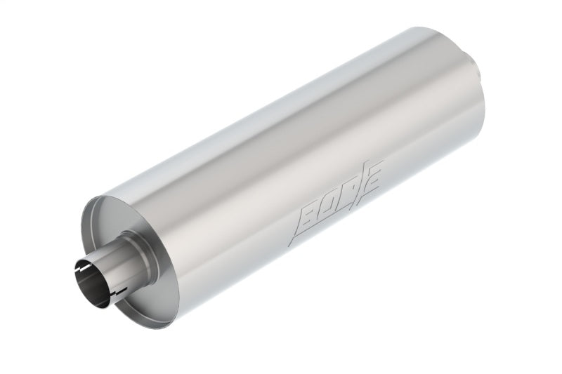 Borla 2.75in In/Out 7.75in Diameter x 24in L Universal Muffler - Heavy Duty Truck Applications - high-quality T-304 stainless steel.