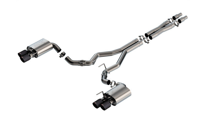 Borla 2024 Ford Mustang GT 5.0L V8 w/ Active Exhaust ATAK Cat-Back Exhaust System - Carbon Fiber Main image