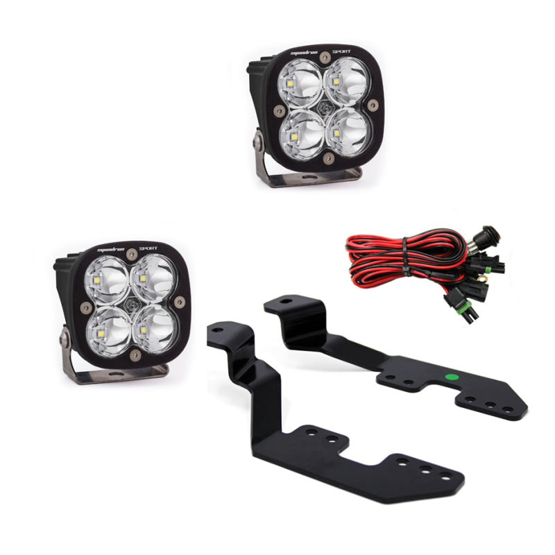 Baja Designs Squadron Sport GM A-Pillar Mount Kit components