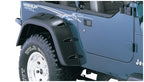 Bushwacker 87-95 Jeep Wrangler Cutout Style Flares 4pc Cutting Optional Not Renegade - Black on an off-road Jeep