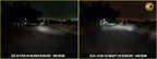 Comparison of Jeep JK Stock H4 Halogen Headlight vs KC HiLiTES 97-06 Jeep TJ/Univ. 7in. Gravity LED H4 DOT Approved Replac. Headlight.