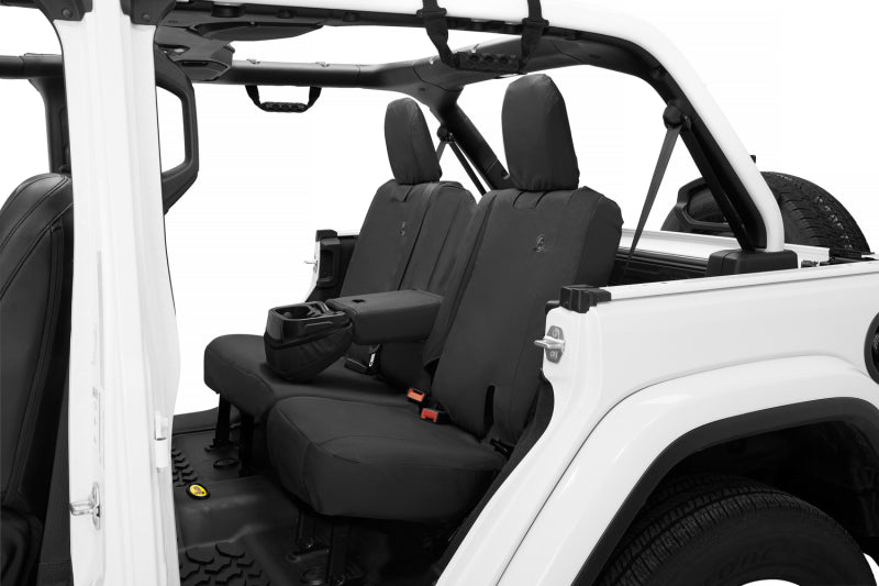 Bestop 18-23 Jeep Wrangler JL 4-Door Exc. 4Xe Rear W/ Fold Down Arm Rest Seat Covers (Black Diamond) Secondary image