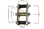 Fishbone Offroad 46-75 Jeep CJ-5 Front or Rear Greaseable Shackles details with 3/8" steel and polyurethane components.