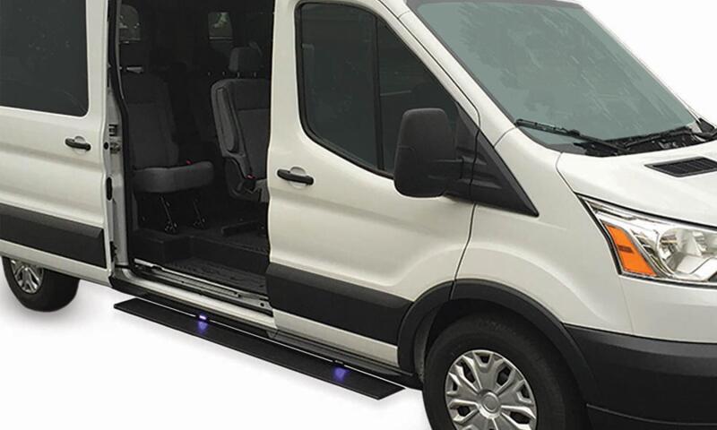 AMP Research 19-21 Mercedes Sprinter Van PowerStep - Black installed on van