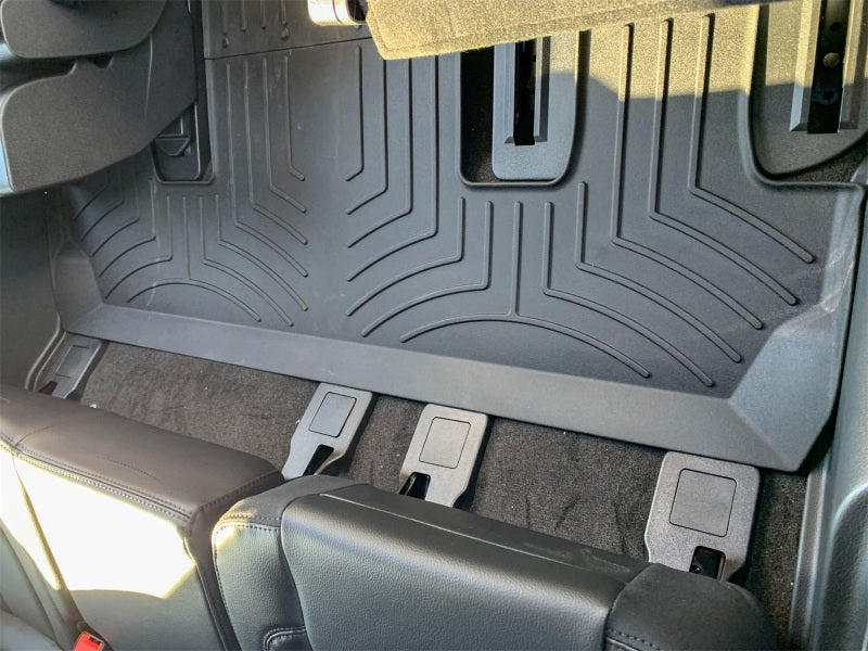 WeatherTech 18-20 Lincoln Navigator w/o Console Rear FloorLiner HP - Black installed in vehicle.