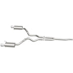 MagnaFlow Cat Back, SS, 2.5in, Street, Dual Split Polished 4.5in Tips 2015 Ford Mustang Ecoboost exhaust system detailing