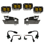 Baja Designs 19-22 Dodge RAM 1500 Rebel / 21-22 1500 TRX S2 SAE Dual Fog Pocket Light Kit - Amber with mount brackets and wiring