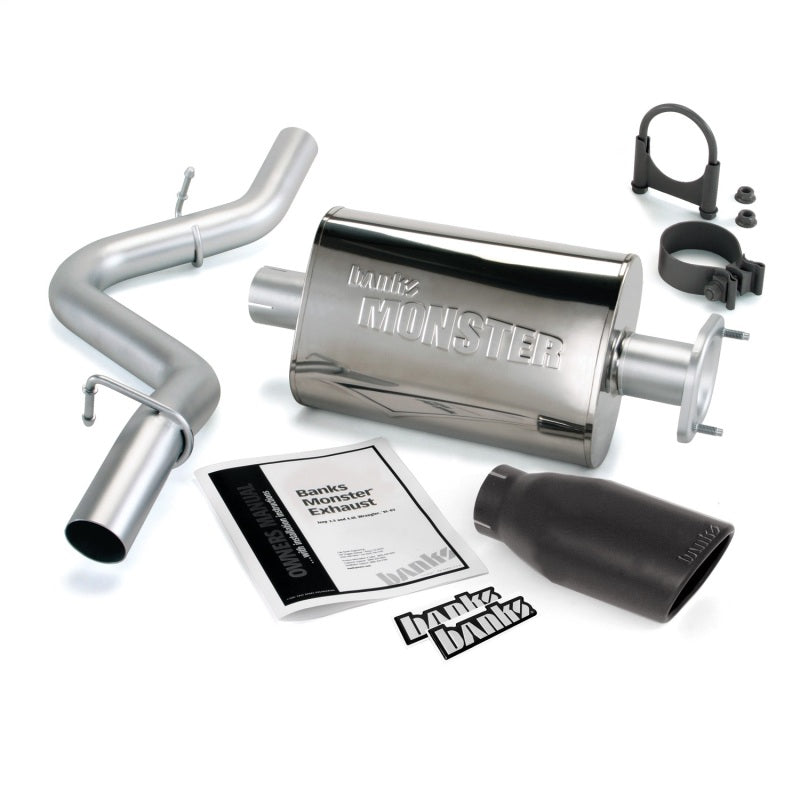 Banks Power 04-06 Jeep 4.0L Wrangler Unlimited Monster Exhaust Sys - SS Single Exhaust w/ Black Tip Secondary image