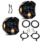Baja Designs 18-25 Jeep Wrangler JL / 20-25 Gladiator JT DOT LP6 LED Headlight Kit - Amber for offroad lighting and electrical