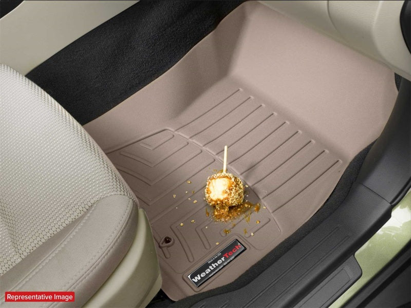 WeatherTech 11+ Ford F250/F350/F450/F550 Rear FloorLiner - Black in vehicle with stains
