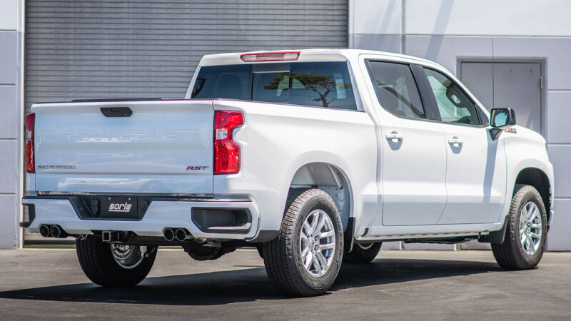Borla 2024 Chevy Silverado 1500 6.2L V8 S-Type Catback Exhaust w/ Simulator - Black Chrome installed on truck