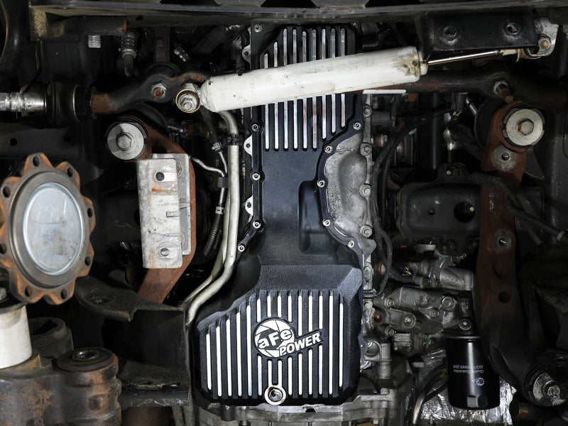 aFe 17-19 GM Diesel V8-6.6L L5P Engine Oil Pan w/ Machined Fins Secondary image