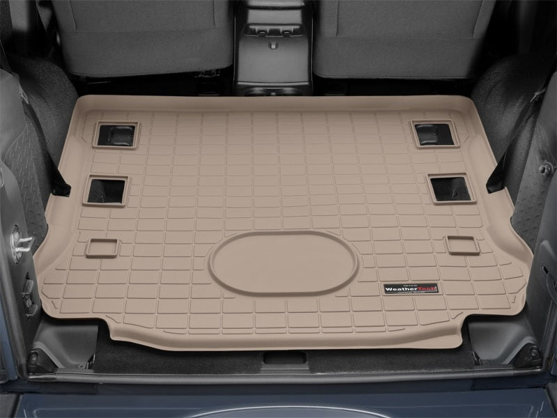 WeatherTech 2015+ Jeep Wrangler Cargo Liner - Tan (Works w/Alpine Premium 9-Speakers) Secondary image