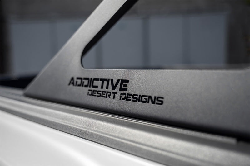Addictive Desert Designs 17-19 Ford F-150 Raptor Stealth Fighter Chase Rack close-up.