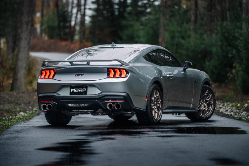 MBRP 2024+ Ford Mustang 5.0L Alum. SS 3in Cat-Back Dual Split Exhaust w/ Quad Tips (Valve Delete) Secondary image