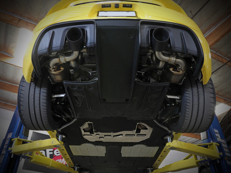 aFe MACHForce XP 2.25in-2.5in 304SS Exhaust Cat-Back 20-22 Porsche Cayman GT4 (718) - Carbon Tips Secondary image
