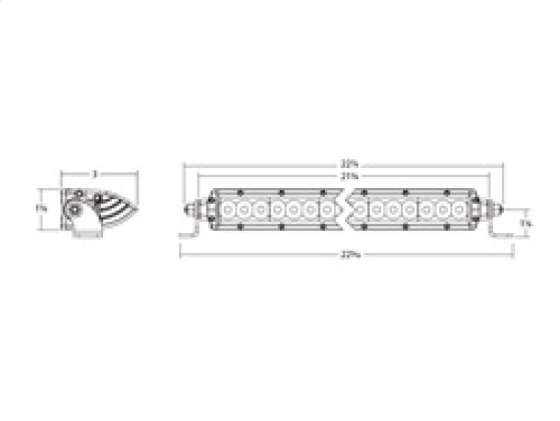 Rigid Industries SR-Series 20in. Spot w/ Amber PRO Lens technical drawing for offroad lighting and electrical