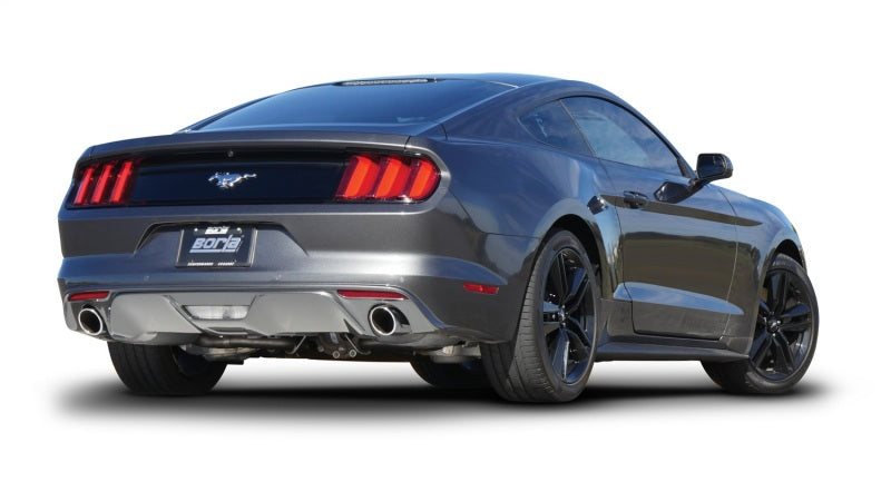 Borla Atak Rear Section 15-17 Ford Mustang 2.3L EcoBoost MT/AT 2.25in pipe 4in tip view from behind