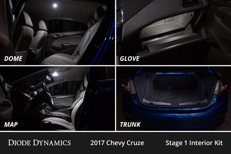 Diode Dynamics 11-15 Chevrolet Cruze Interior LED Kit Cool White Stage 2 Secondary image