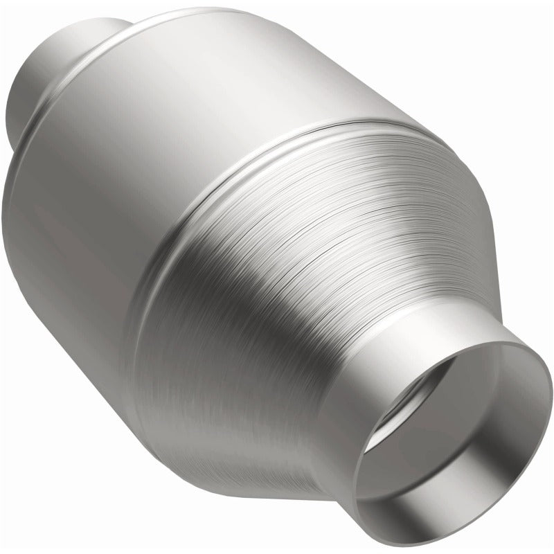 MagnaFlow Conv Univ 2.5in Inlet/Outlet Center/Center Round 3in Body L x 5in W x 8.75in Overall L in stainless steel