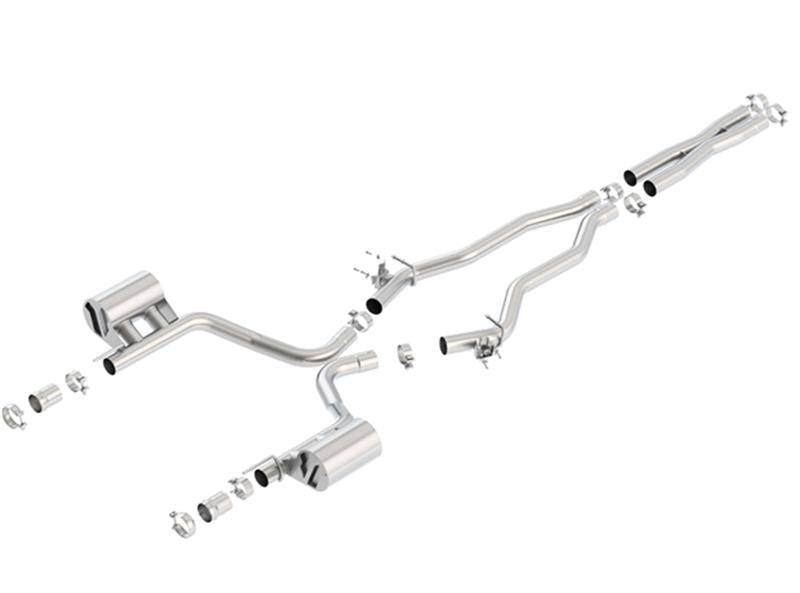 Borla 15-16 Dodge Challenger SRT/Scat Pcak 6.4L V8 ATAK Catback Exhaust system components