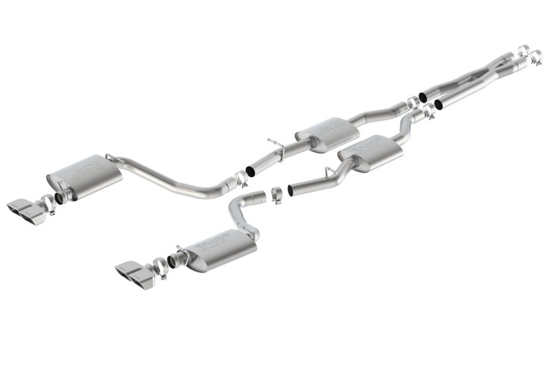 Borla 15-16 Dodge Challenger R/T 5.7L Dual Rectangle Angle Cut Dual Split Rear Exit S-Type Exhaust system image