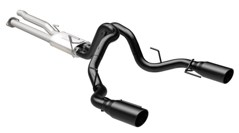MagnaFlow SYS Cat-Back 2017 Ford F-150 Raptor 3.5L Dual Black Coated 3in Tips exhaust system with black tips